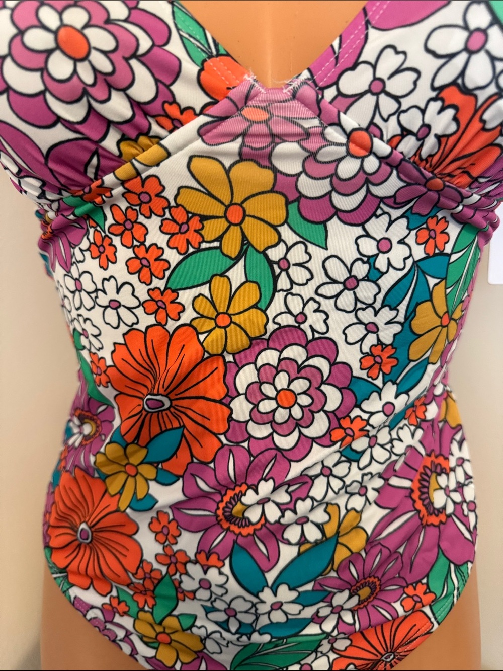 Hurley Size Small Floral One-Piece Swimsuit Floral Multicolor Style = Hurn30052 - Picture 4 of 11